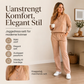 Dame halvknapp genser og joggebukse sett