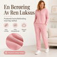 Dame halvknapp genser og joggebukse sett