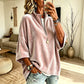 Women's 3/4 Sleeve Half-Zip Velvet Top