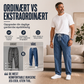 Løse, rette denim-bukser for menn