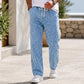 Løse, rette denim-bukser for menn