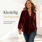 Elegant bluse i fløyel for kvinner, med lange ermer
