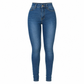 Jeansbukser for kvinner med høy midje og stretch
