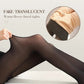 Faux Sheer Elastisk Tights med varmt plysjfôr
