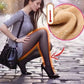 Faux Sheer Elastisk Tights med varmt plysjfôr