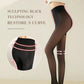 Faux Sheer Elastisk Tights med varmt plysjfôr
