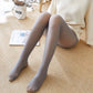 Faux Sheer Elastisk Tights med varmt plysjfôr