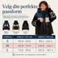 Dame dunjakke med lappeteknikk og hette
