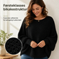 Dame løs strikkegenser med flaggermusermer