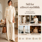 Elegant sett med høyhalset genser og videbukser for kvinner