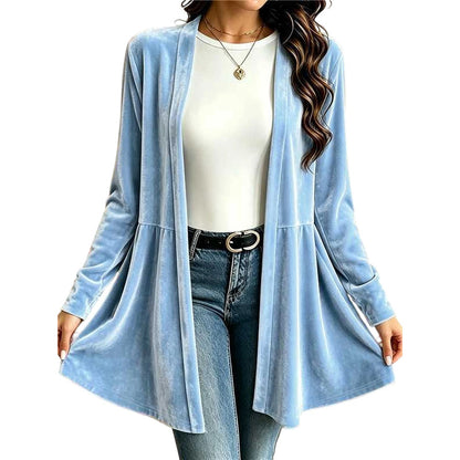 Damegenser i fløyel med åpen front
