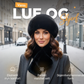 Varmt sett med tykk, plysjete vinterskjerf og lue
