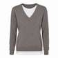 Damelig strikket topp i falsk to-delt design med V-hals