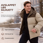Vinter dunjakke med hette for menn, fargeblokkdesign