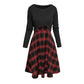 Elegant rutete kjole og crop top-sett for kvinner