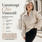 Varm strikket genser for kvinner med kvart glidelås og kabelstrikk