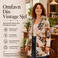 Dame vintage hettefrakk med bladtrykk