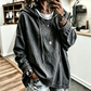 Kvinner uformell denim-genser med hette