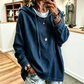 Kvinner uformell denim-genser med hette