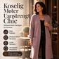 Dame koselig ribbestrikket lang cardigan