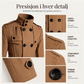 Dobbeltradet trenchcoat i slim fit for menn