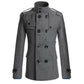 Dobbeltradet trenchcoat i slim fit for menn