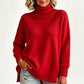 Løst strikket turtleneck-gensere for kvinner