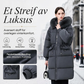 Mid-lang, tykkere polstret frakk for dame