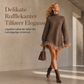 Oversized strikket kjole i mock neck-modell med ruffle-tull-kant