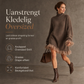 Oversized strikket kjole i mock neck-modell med ruffle-tull-kant