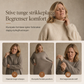 Oversized strikket kjole i mock neck-modell med ruffle-tull-kant