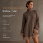 Oversized strikket kjole i mock neck-modell med ruffle-tull-kant