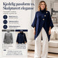 Asymmetrisk turtleneck poncho-strikkegenser for kvinner