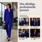 Elegant dobbeltspent blazer- og buksesett for kvinner