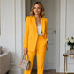 Elegant dobbeltspent blazer- og buksesett for kvinner