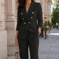 Elegant dobbeltspent blazer- og buksesett for kvinner