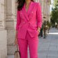 Elegant dobbeltspent blazer- og buksesett for kvinner
