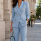Elegant dobbeltspent blazer- og buksesett for kvinner