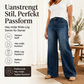 Bredbeinte, stretchy jeans med høy midje for dame