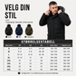 Middels lang vindsikker termojakke for menn til vinterbruk