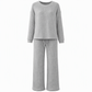 Avslappende strikket loungewear-sett for kvinner