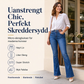 Høyelastiske bootcut-jeans for kvinner med høy midje
