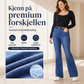 Høyelastiske bootcut-jeans for kvinner med høy midje