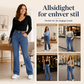 Høyelastiske bootcut-jeans for kvinner med høy midje