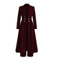 Elegant to-dørs høstoutfit for kvinner med retro langermet kåpe og enkle bukser