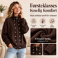 Damen-Strickjacke mit Stehkragen und Doppelknopfleiste