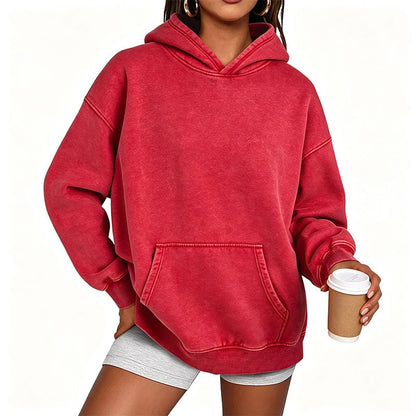Unisex, avslappet oversize hettegenser med syrevask