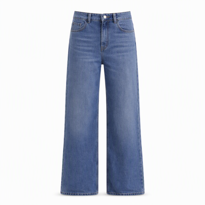 Løse rette jeans i denim for kvinner