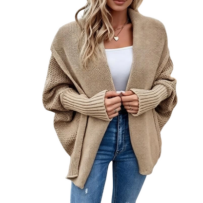 Kortstrikket cardigan med batwing-ermer for damer