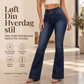 Elastiske flare-jeans med høy midje for kvinner
